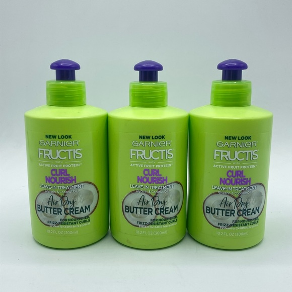 3 Garnier Fructis Curl Nourish Leave-in Treatment Air Dry Butter Cream 10oz Each - Picture 2 of 4